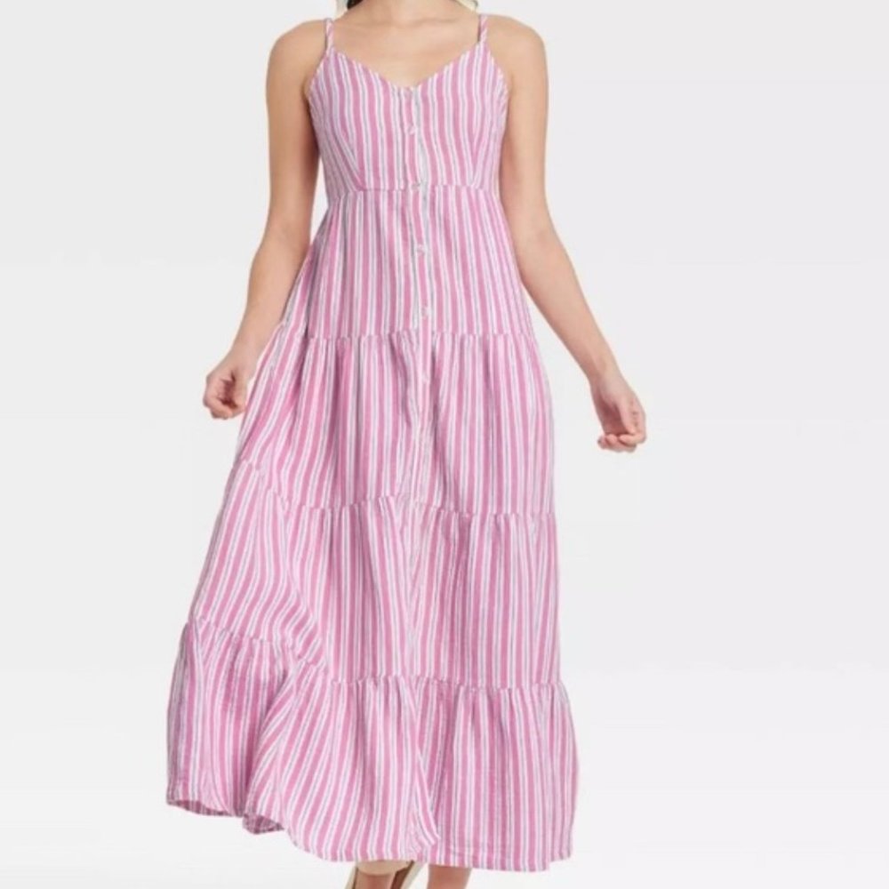 Button Down Stripe Maxi